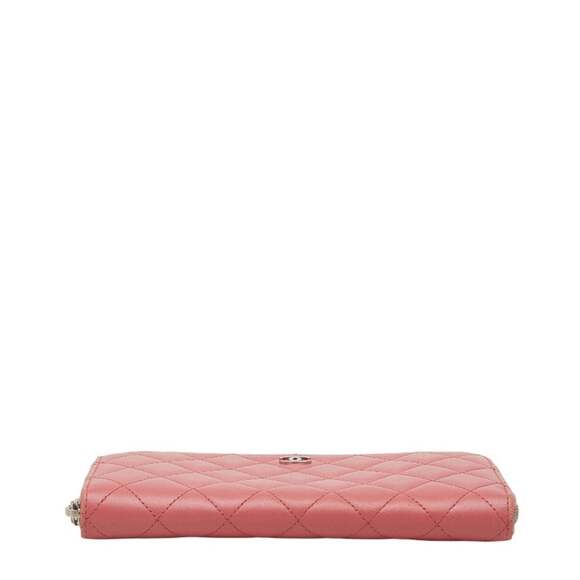 CHANEL Pink Lambskin Leather Logo Wallet - Picture 3 of 10